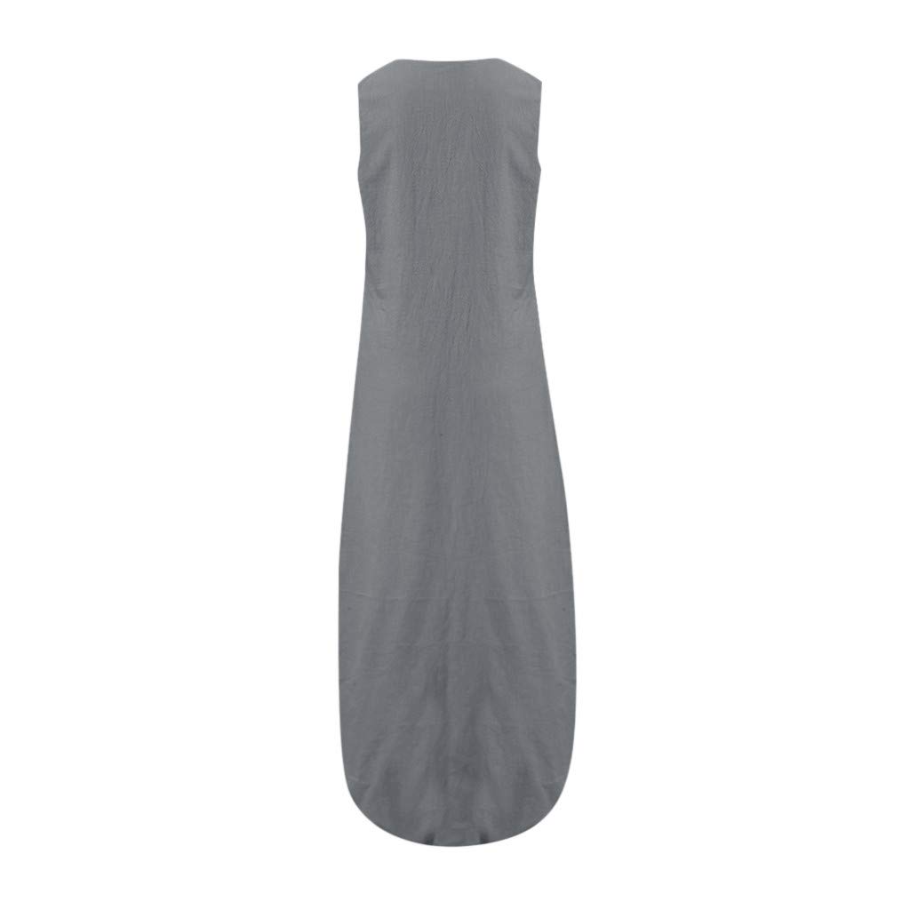 Women's Short Sleeve Loose Plain Maxi Dress - Casual Long Swing Dress in Gray | Perfect for Summer Outings, Beach Vacations & Everyday Wear