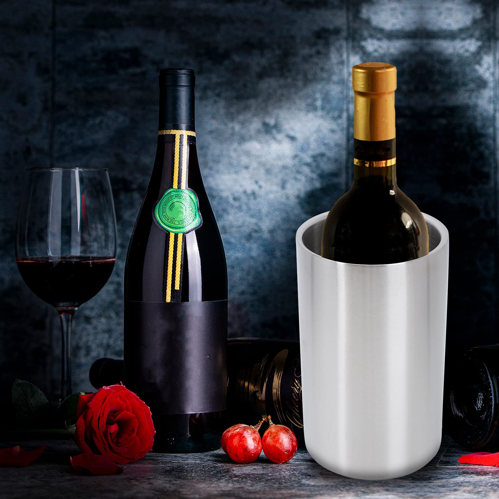 Hemoton 1pc Stainless Steel Double Layer Ice Bucket - Beer, Wine & Cocktail Cooler for Parties, Bars & Home Use - Keeps Drinks Chilled for Hours - Perfect for Outdoor BBQs, Weddings & Pool Parties