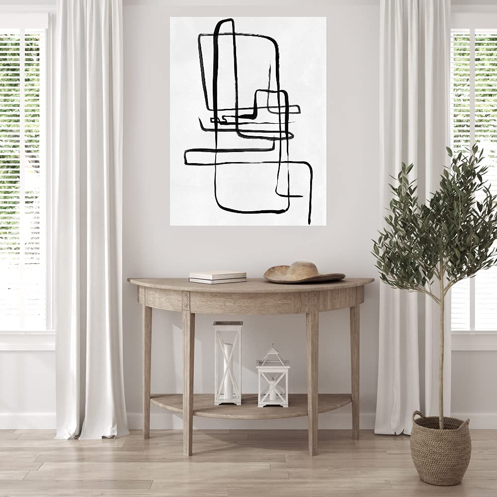 Fine Art Canvas Scribbles II Abstract Wall Art Painting - Modern Canvas Wall Decor for Living Room, Bedroom, Office & More - Ready to Hang 24x32 Inches - Perfect for Home Decor, Gifts & Interior Design