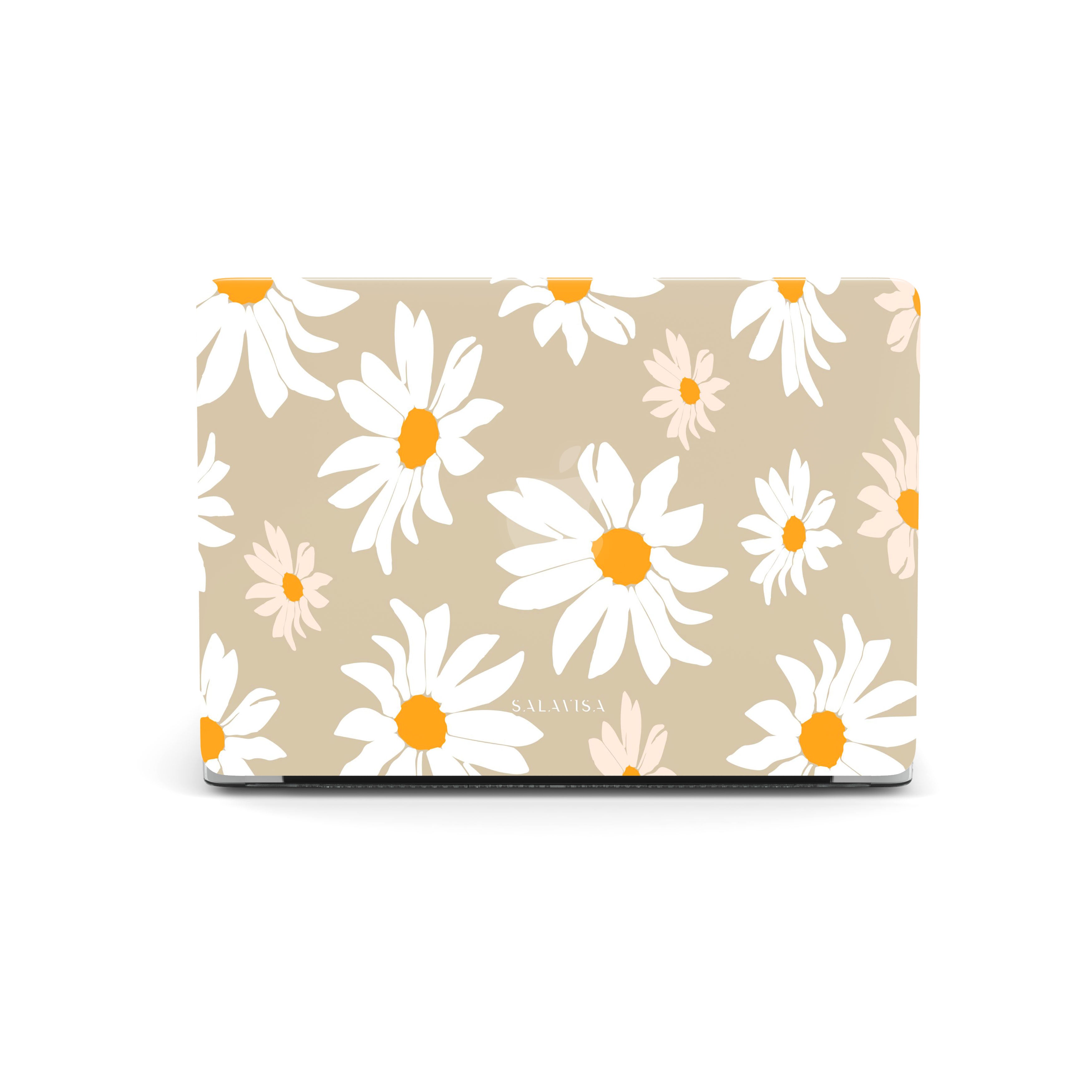Beige Daisy MacBook Case - Cute Floral Laptop Cover for MacBook Air & Pro - Perfect for School, Work & Travel Accessories