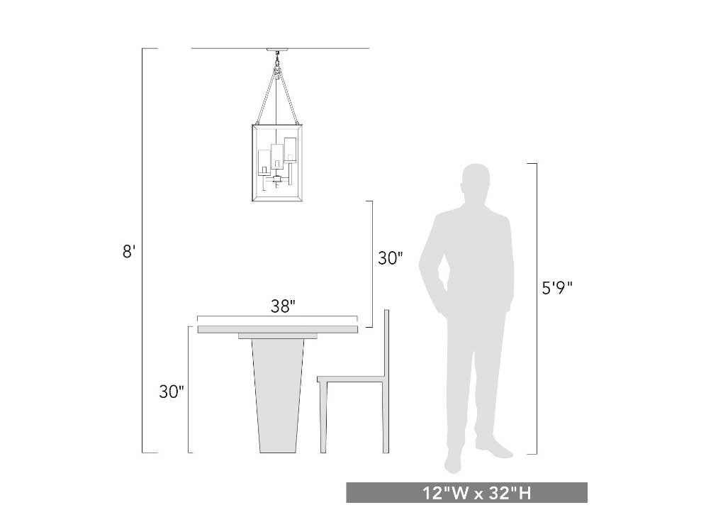 Modern Jenkins 3-Light Pendant Lighting Fixture for Kitchen Island, Dining Room & Living Room | Adjustable Hanging Chandelier with Clear Glass Shades | Farmhouse & Industrial Style Ceiling Light