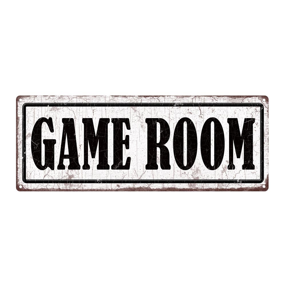 Vintage Retro Metal Sign for Game Room & Man Cave - 4”x12” Wall Decor - Perfect for Den, Bar, Garage & Home Theater Decoration