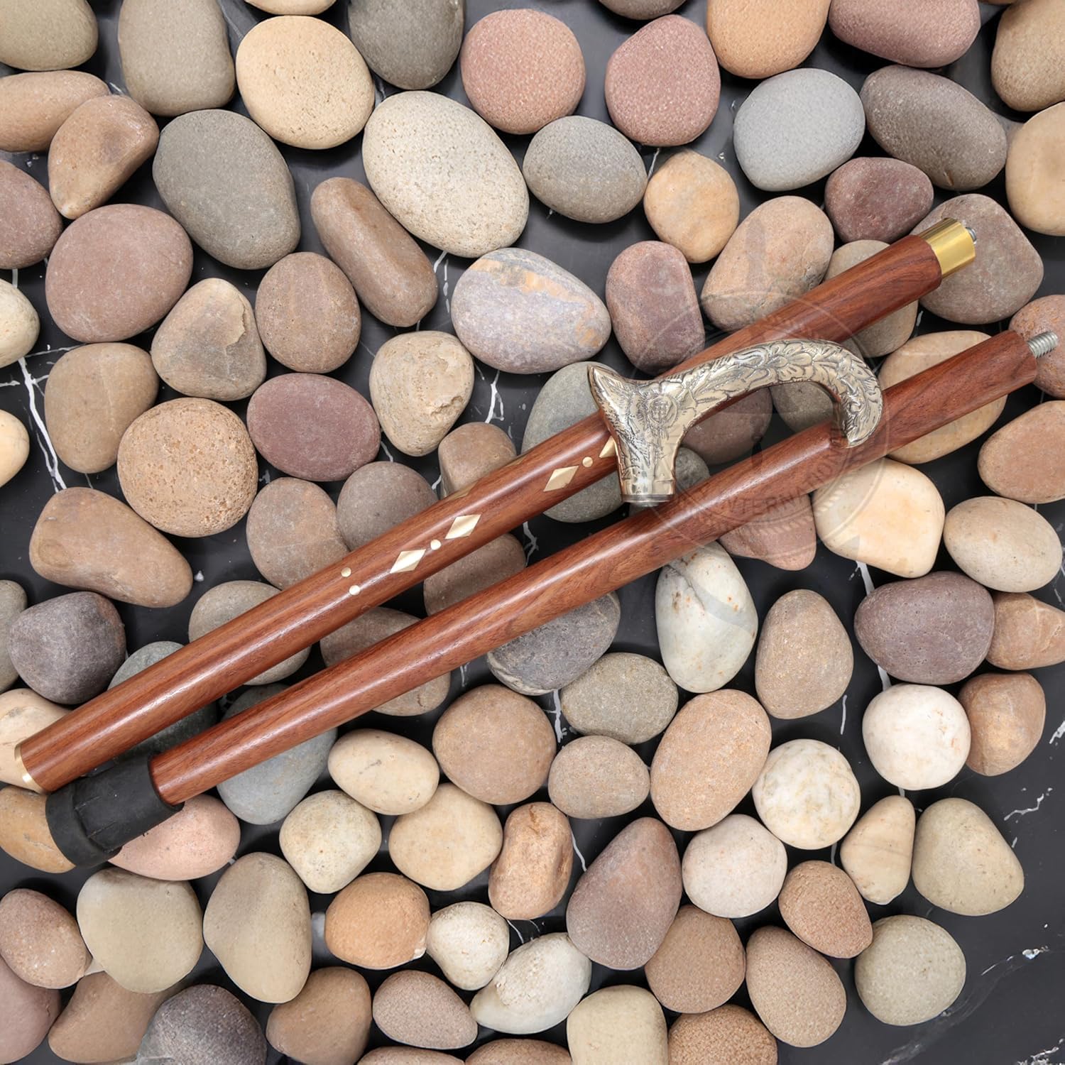 Premium Aluminum & Brass Decorative Rosewood Walking Cane - Full Size Adjustable Walking Stick for Men & Women - Ideal for Hiking, Fashion Accessory & Elderly Support