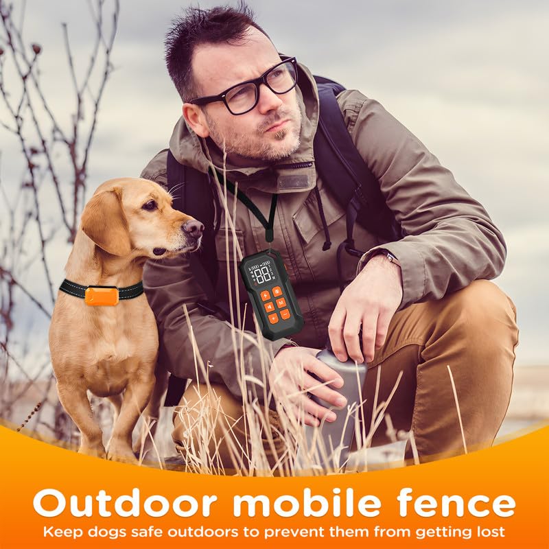 Wireless Dog Fence System - Electric Pet Containment with Remote Control Shock Collar for Safe Outdoor Training | Perfect for Backyards, Gardens & Large Properties