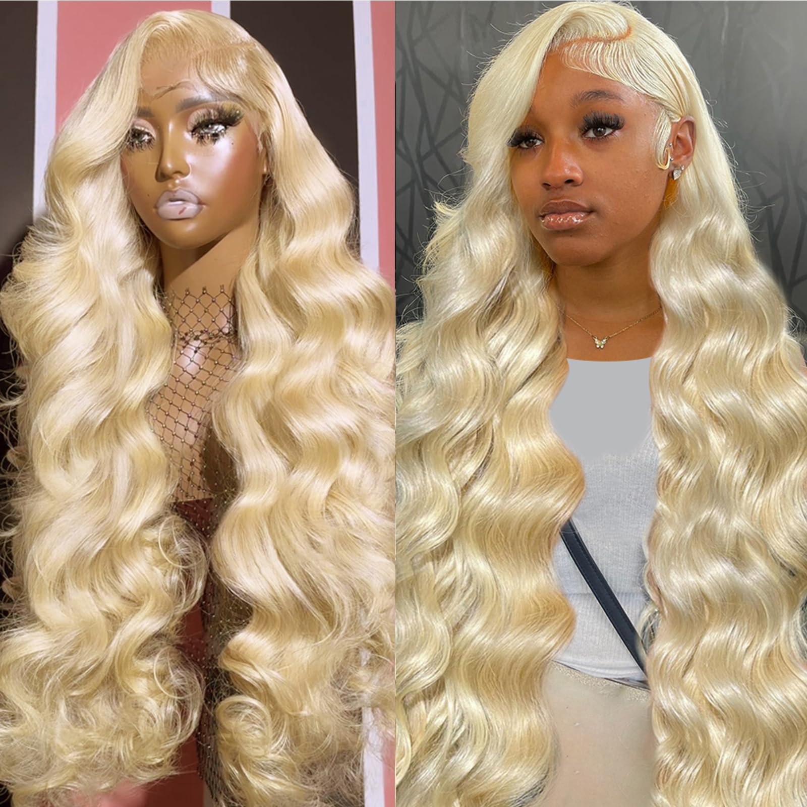 32 Inch 613 Blonde Lace Front Wig Human Hair - 13x4 Transparent Lace, Body Wave, 150% Density, Pre-Plucked with Baby Hair | Perfect for Cosplay, Daily Wear & Special Occasions