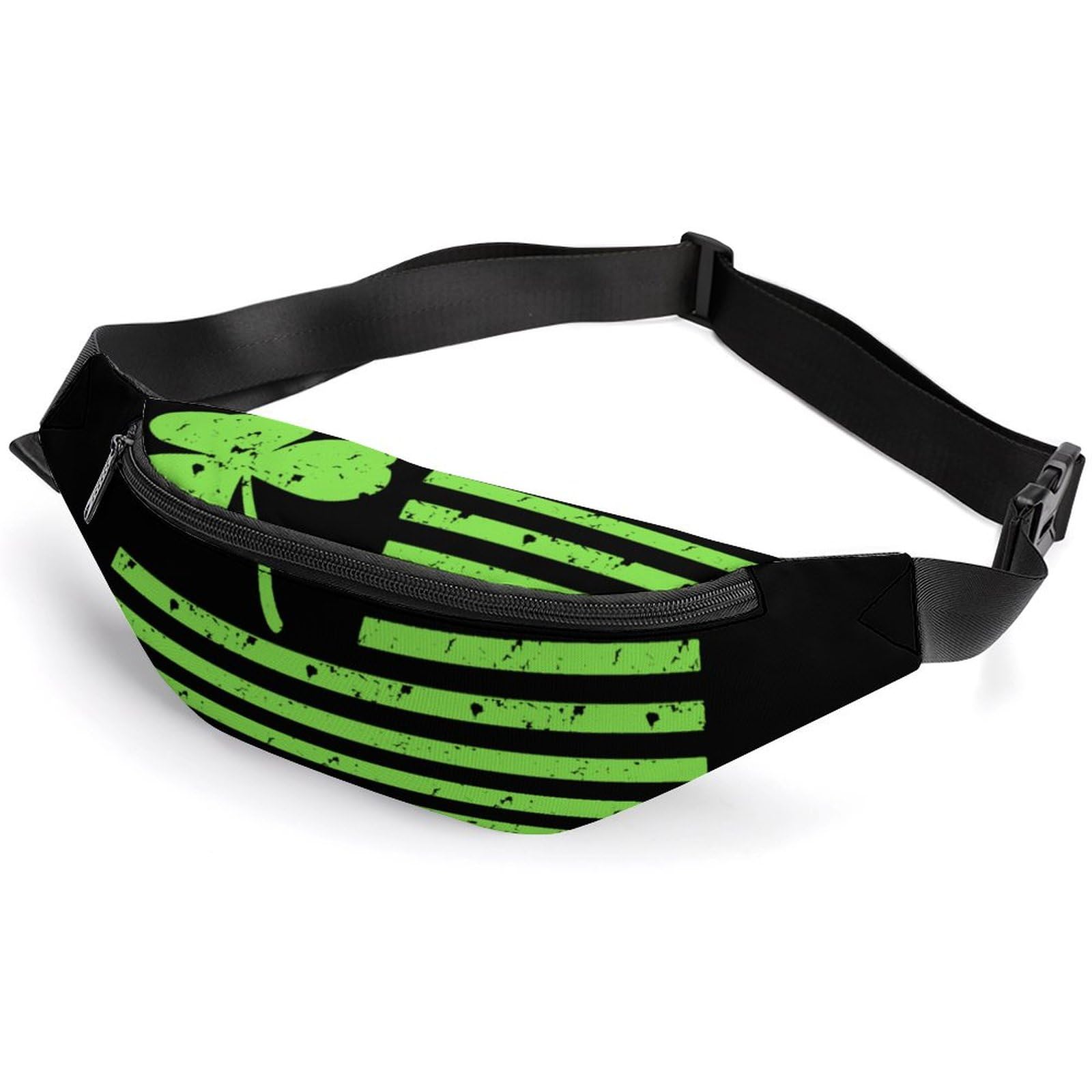 Shamrock Flag Belt Bag - Adjustable Waist Pouch & Crossbody Bag for Women & Men - Perfect for Travel, Running, Hiking & Festivals