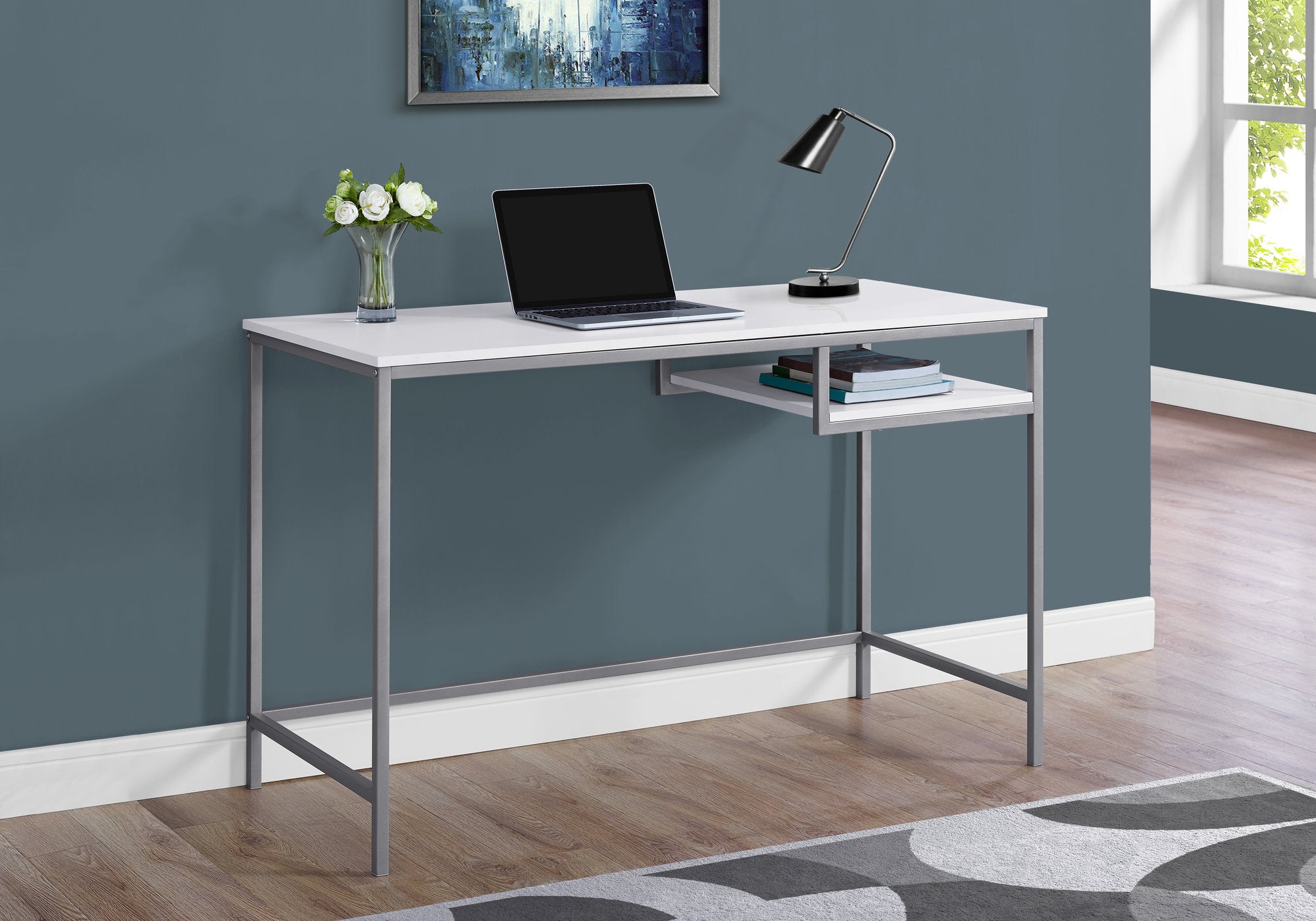 48L White & Silver Metal Office Storage Cabinet - Perfect for Organizing Files, Supplies & Documents in Home or Office Workspace