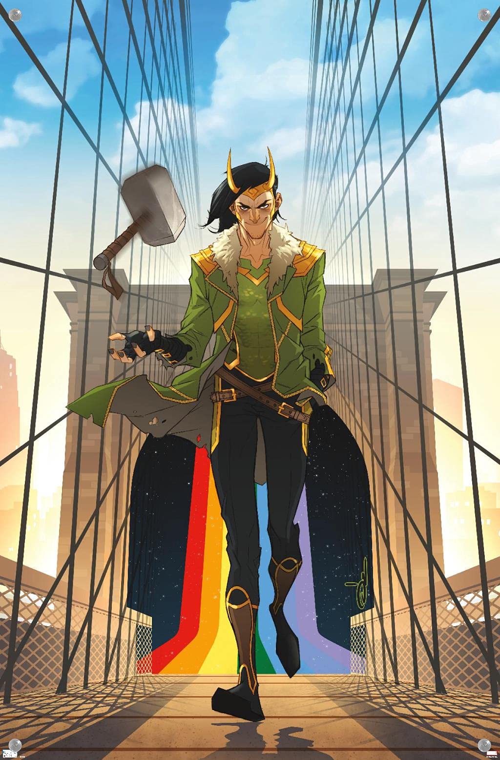 Marvel Comics Loki #1 Wall Poster with Push Pins - Premium Superhero Decor for Bedroom, Office & Game Room