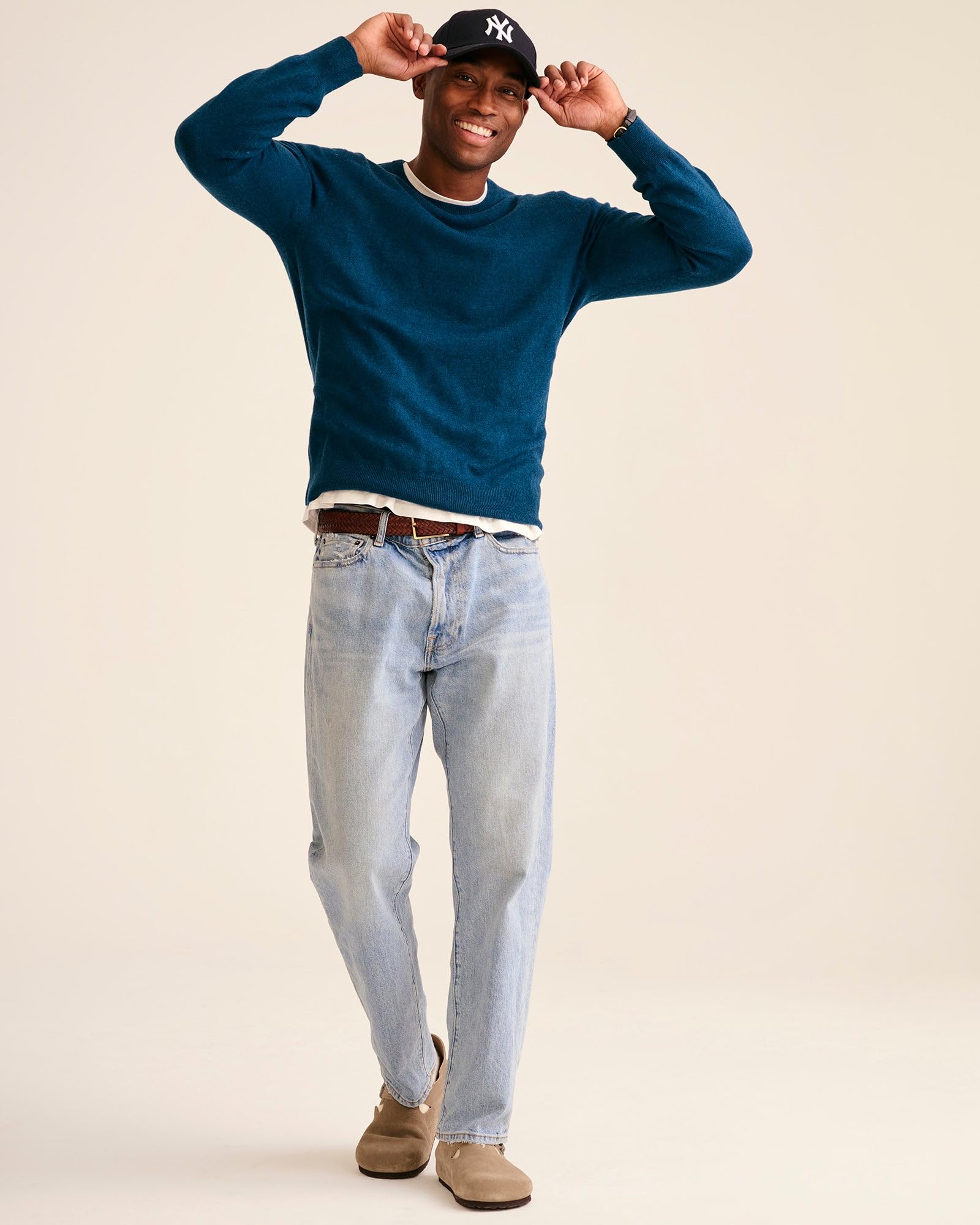 Premium Men's 100% Cashmere Crewneck Sweater - Soft & Warm Winter Knitwear for Casual & Business Wear