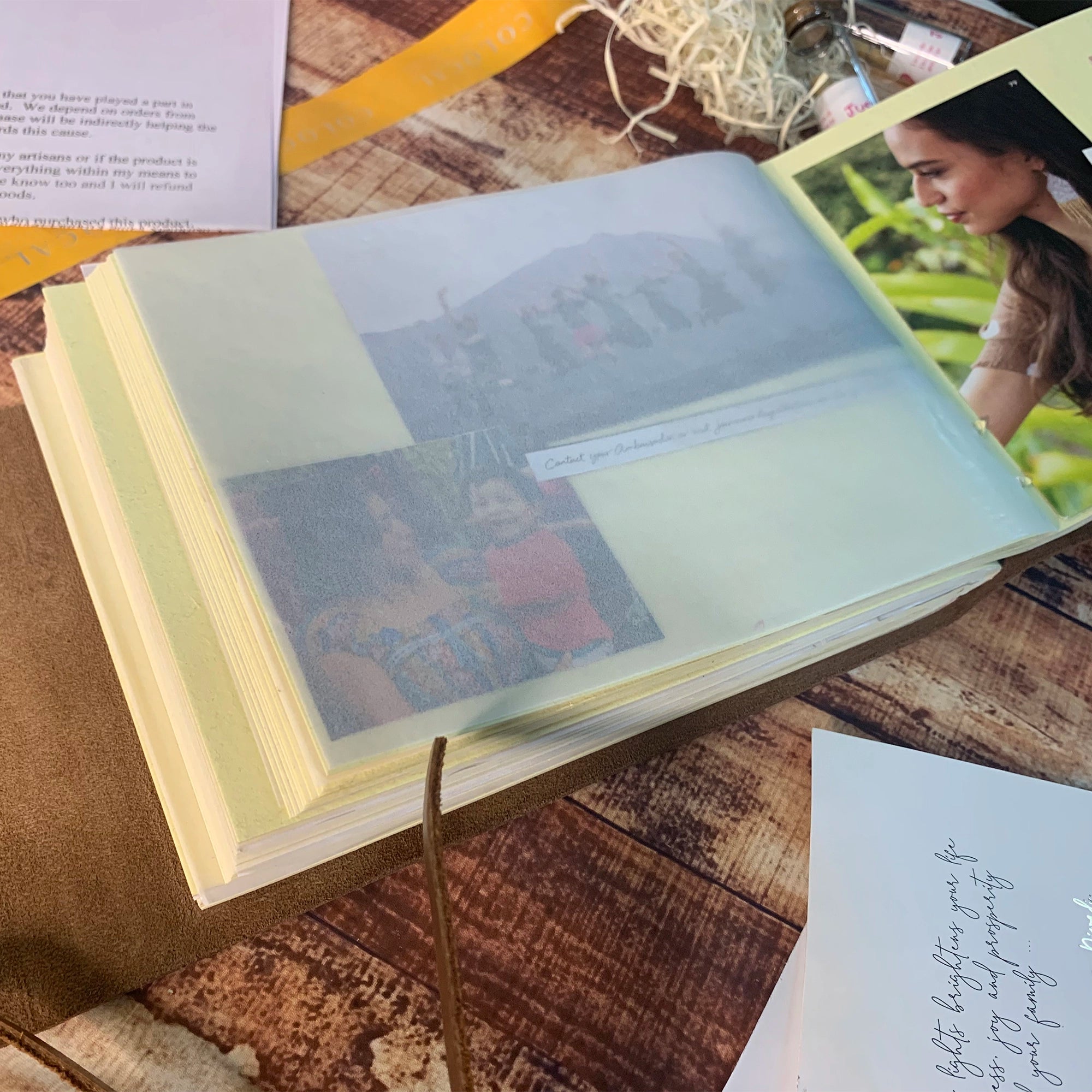 Tuscan Style Medium Photo Album - Handmade Leather Scrapbook for Wedding, Travel & Family Memories - Perfect for Gifts & Keepsakes
