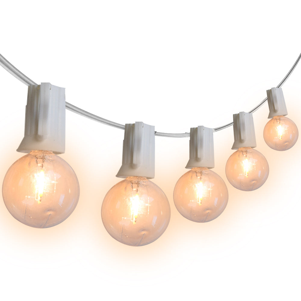 White Cord with G50 1-Watt Bulbs