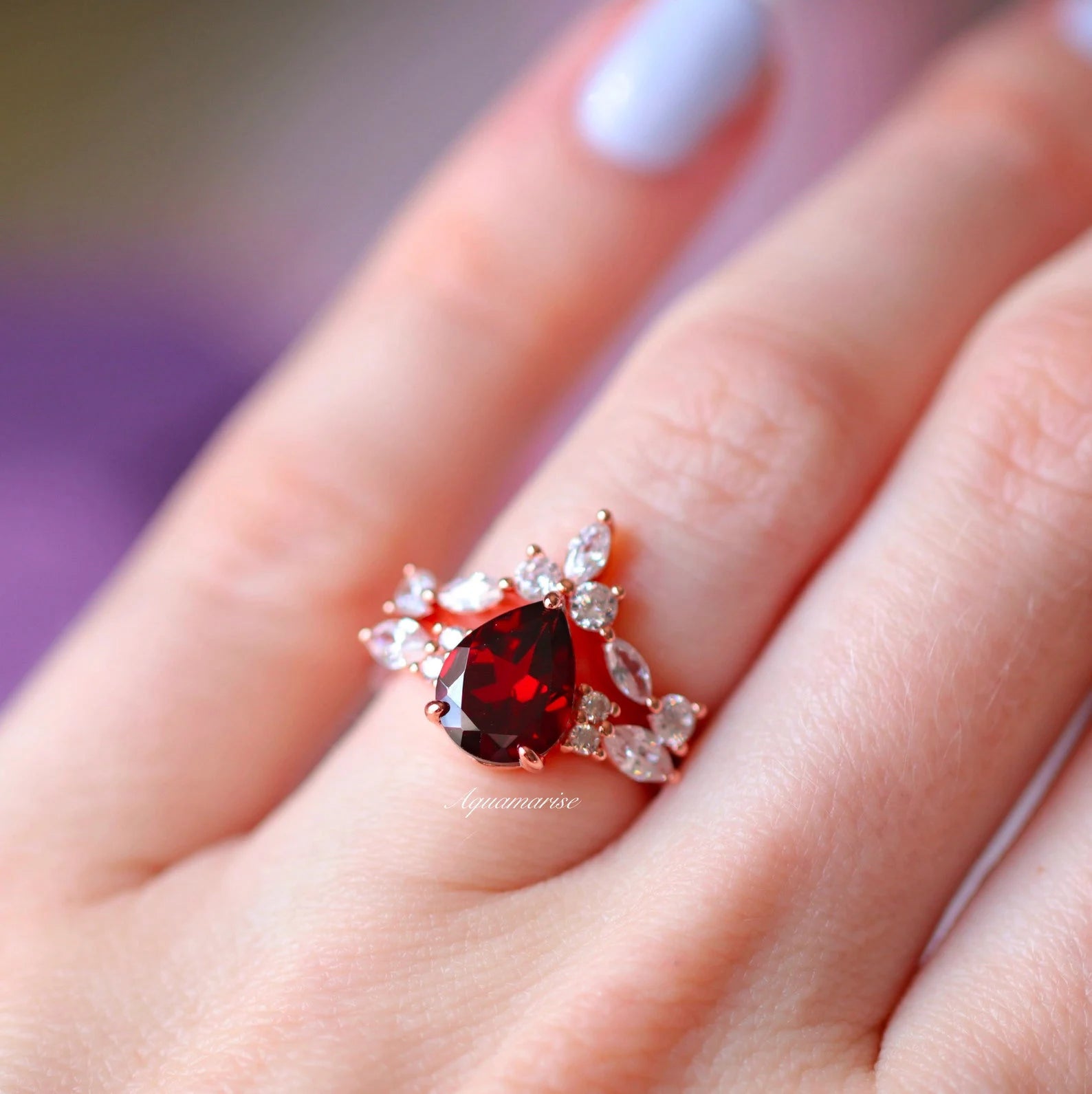 Red Fire Opal Garnet Galaxy Sandstone Couple Rings for Men & Women - Perfect for Anniversaries, Engagements & Romantic Gifts