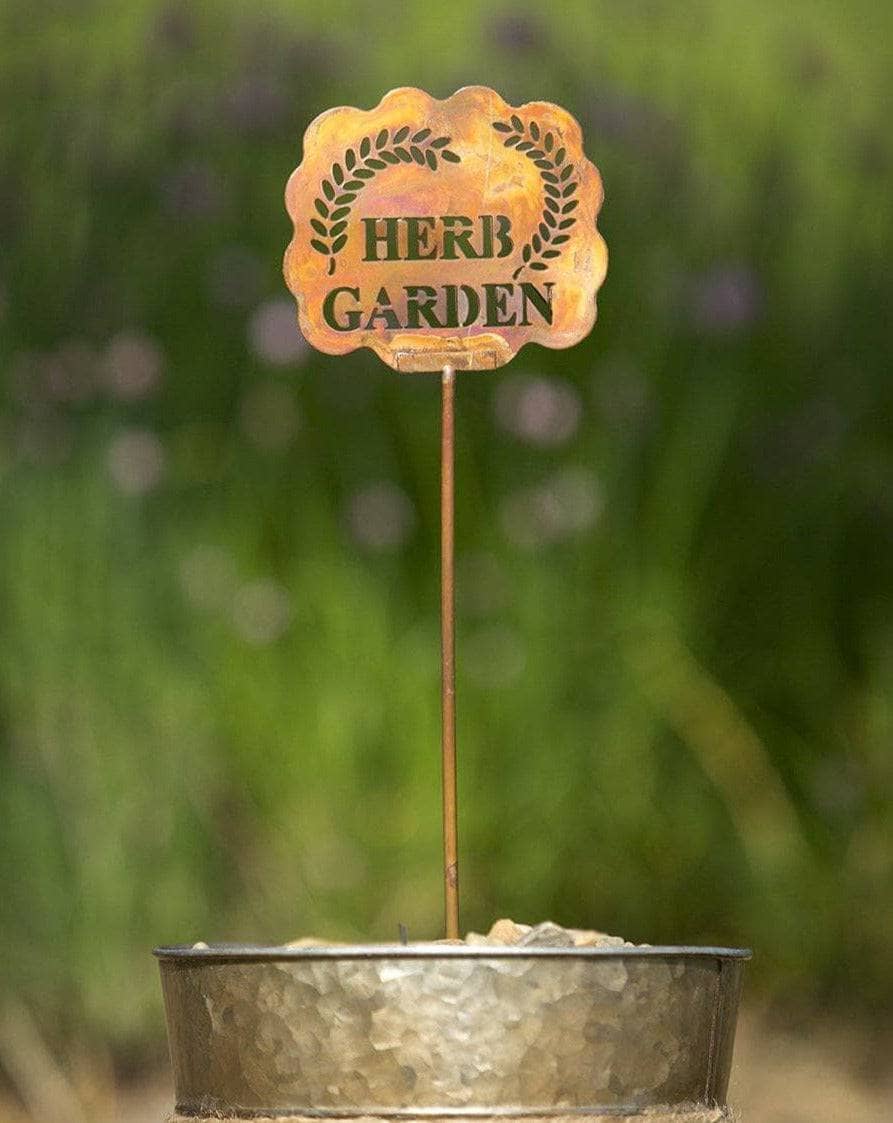 Herb Garden Plant Markers - Set of 10 Rustproof Metal Herb Stakes for Outdoor & Indoor Gardening - Perfect for Basil, Mint, Rosemary & Kitchen Herb Identification