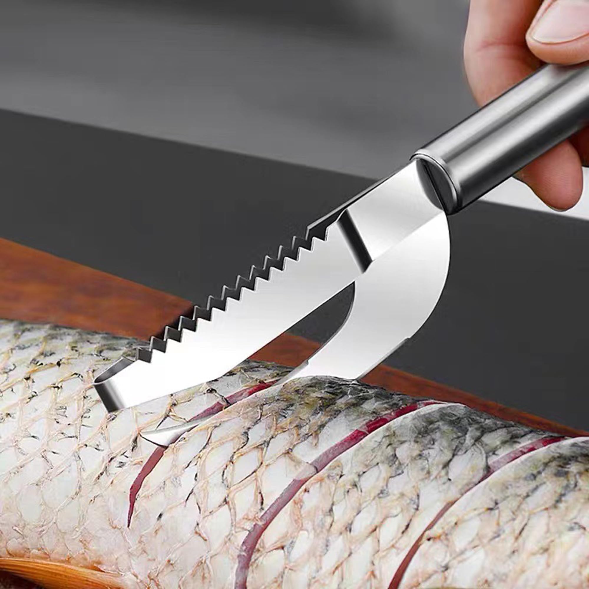 Premium 3-in-1 Stainless Steel Fish Maw Knife - Multi-Functional Fish Scale Remover & Kitchen Tool for Home Cooking, Cleaning & Food Prep | Perfect for Seafood Lovers & Professional Chefs