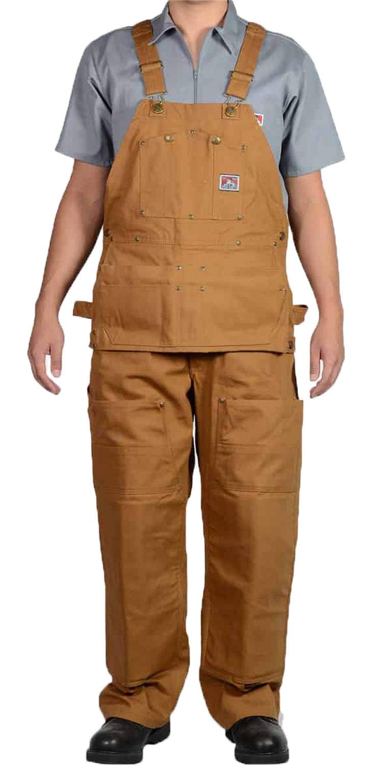 Ben Davis 862 Genuine 12 oz. Heavyweight Brown Duck Canvas Carpenter Work Overalls - Durable Workwear for Construction, Woodworking & DIY Projects