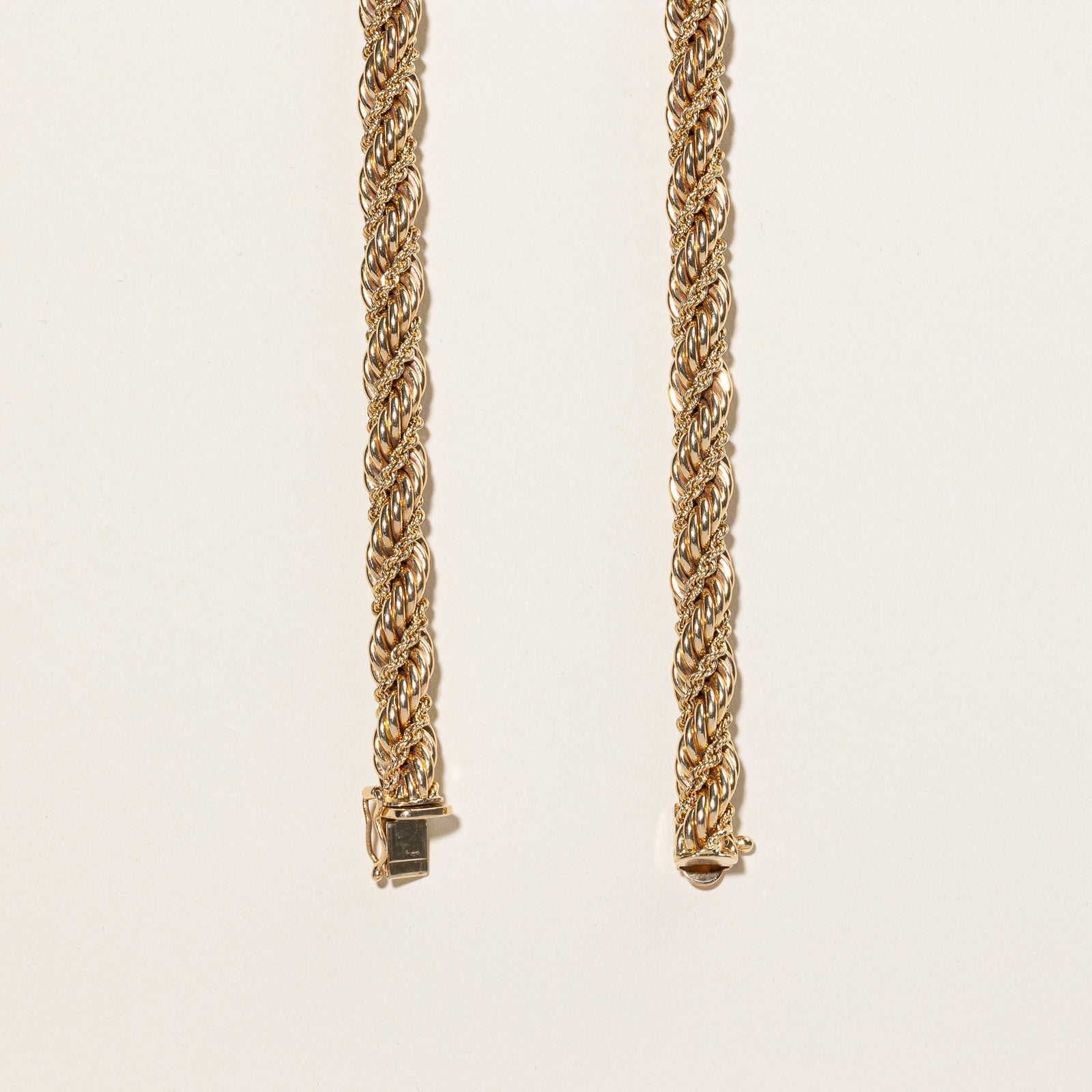Vintage Tiffany & Co. 14k Gold Twisted Rope Necklace & Bracelet Set - 16