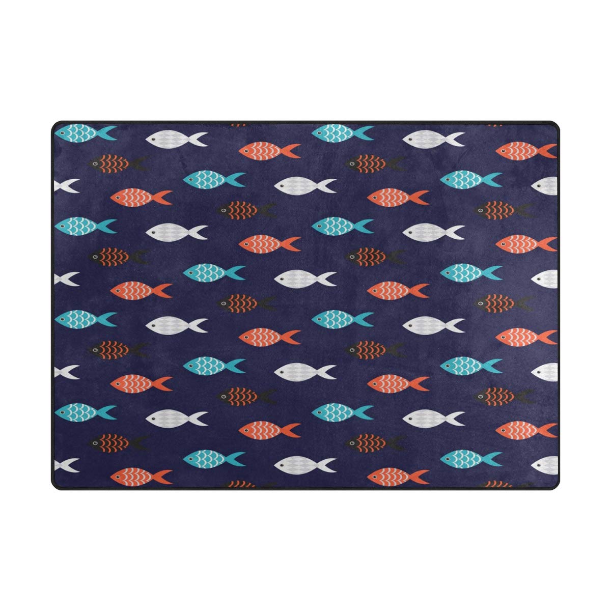 ALAZA Cartoon Cute Fish Area Rug - Soft Non-Slip 5'3