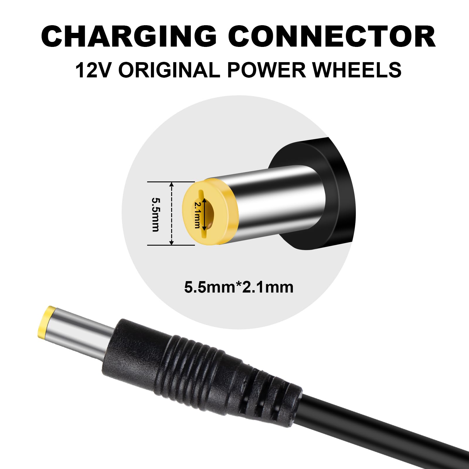 12V Kids Ride On Toy Car Battery Charger - 12 Volt Charger for Wrangler, SUV, Jeep, ATV, Mercedes, Lamborghini, Quad, Kidzone, Bumper & Disney Toy Cars - Perfect for Outdoor Playtime and Indoor Charging