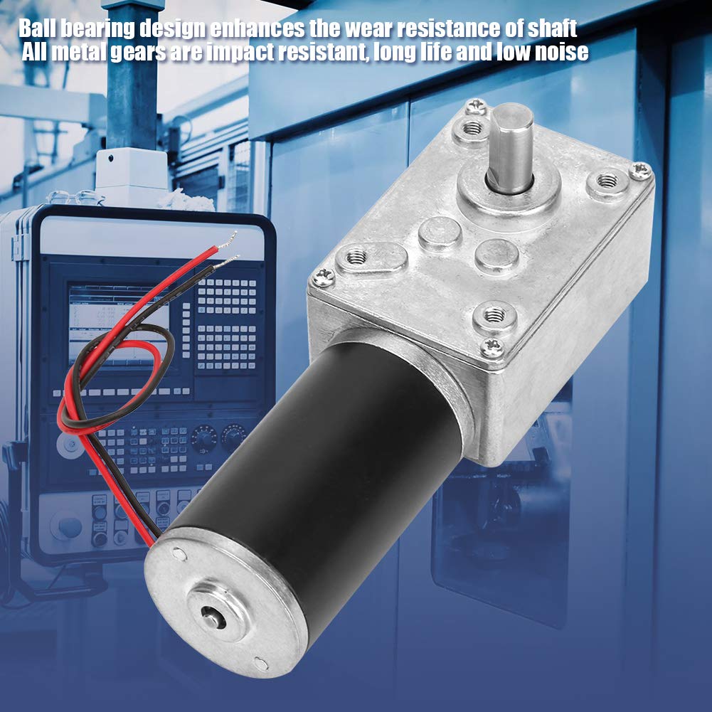 24V High Torque Reversible Worm Gear Motor - 150RPM Mini DC Gearbox Motor with 8mm Shaft | Perfect for Robotics, Conveyor Systems & DIY Automation Projects