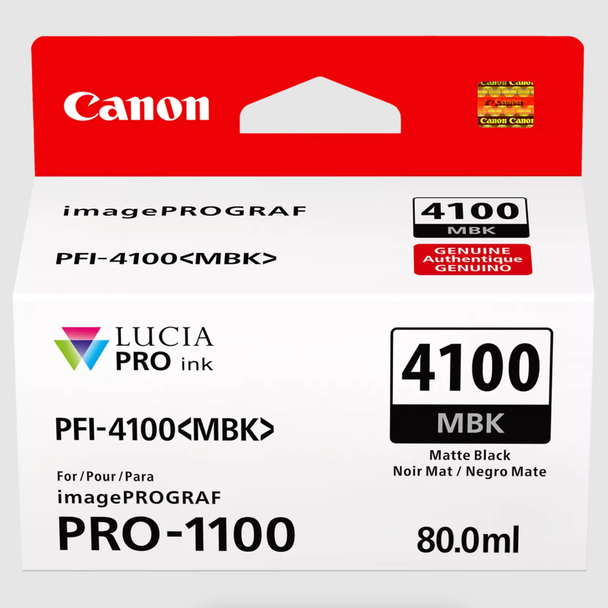 Canon PFI 4100 Matte Black Pigment Ink Tank (80mL) for PRO 1100 Printer - High-Quality Photo Printing for Professional Photographers & Artists