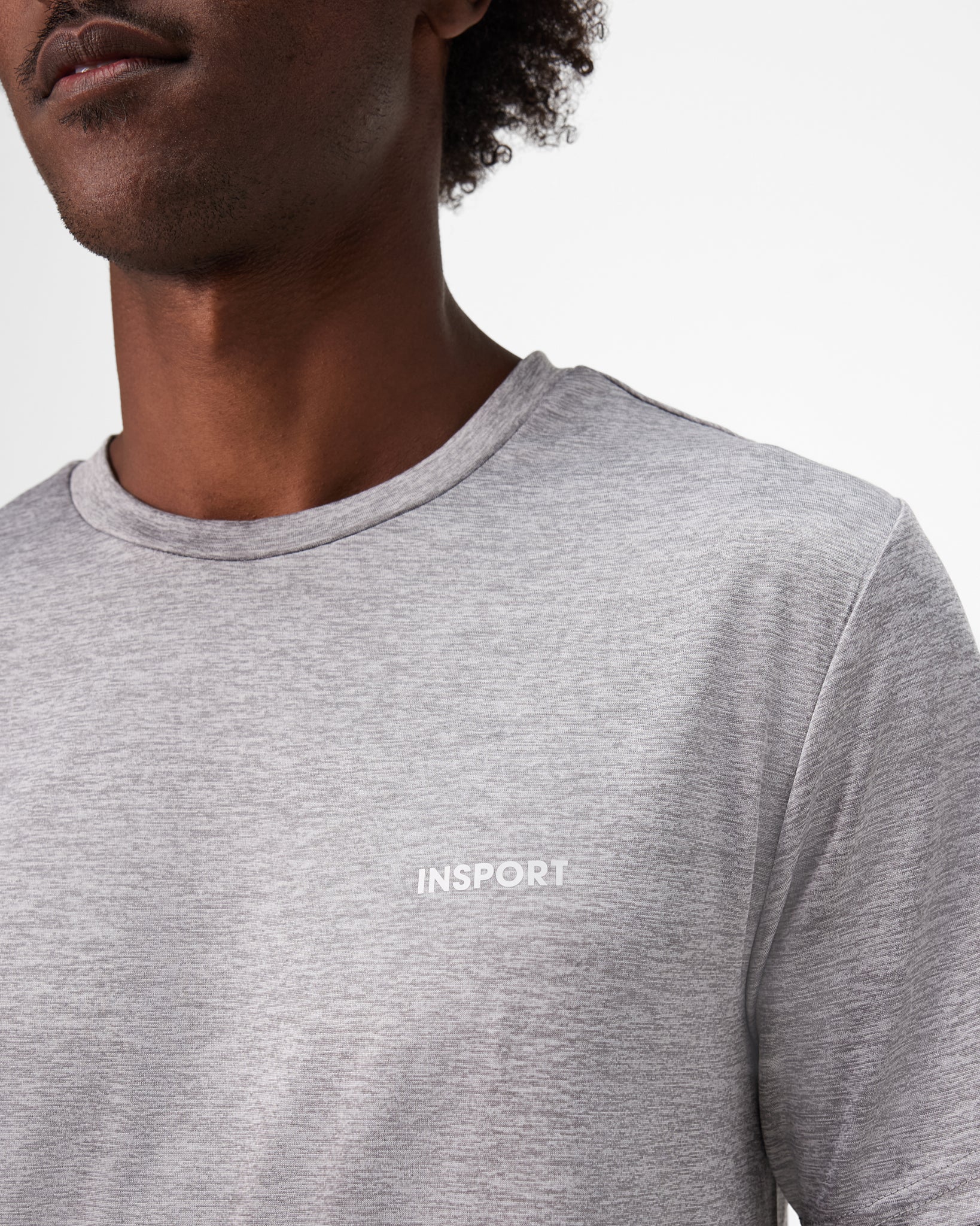 INSPORT Men's Running T-Shirt - Lightweight Breathable Performance Tee for Jogging, Gym & Workouts - Grey