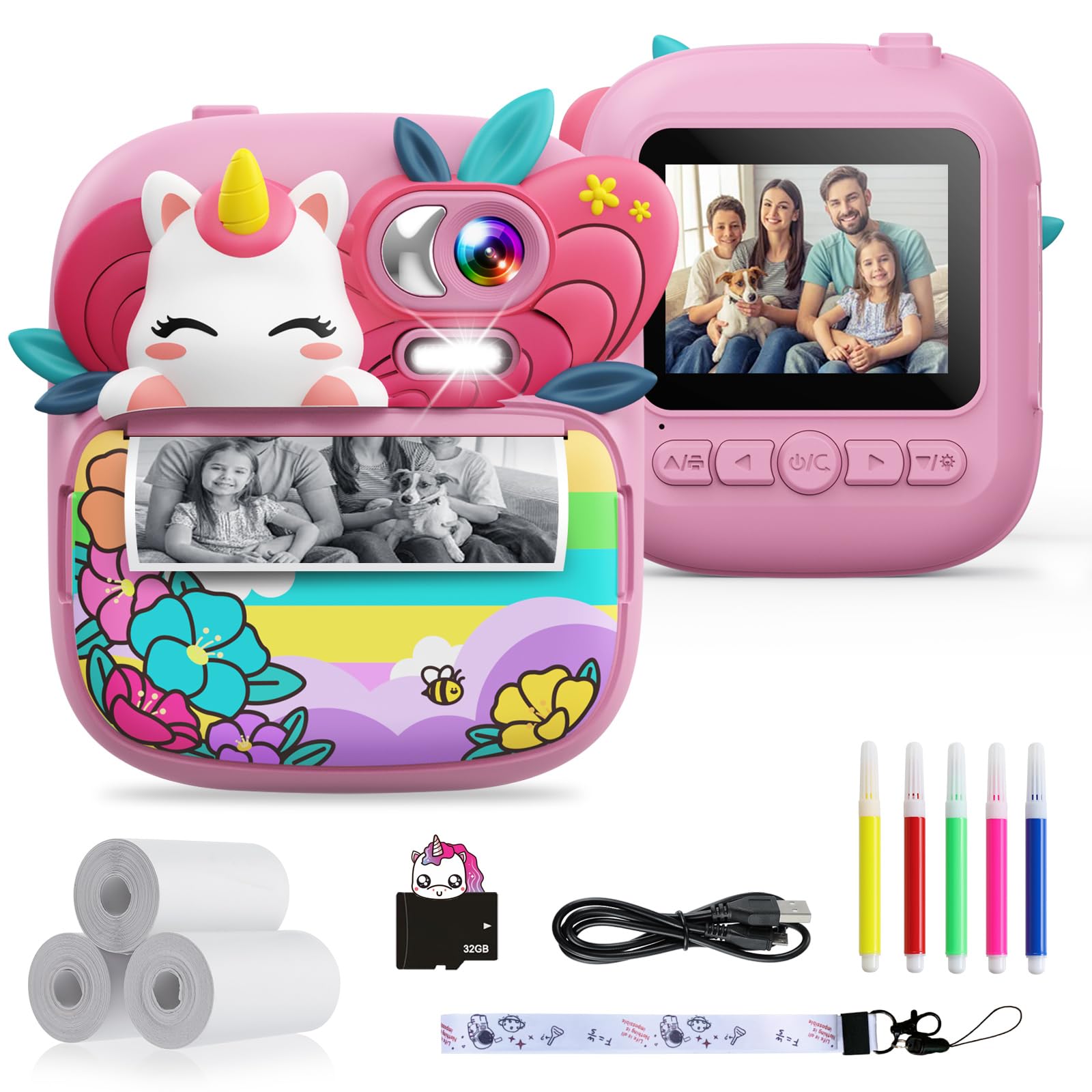 Kids Instant Print Digital Camera - Printable Photo Camera Toy for Children Ages 3-14 | Perfect Birthday Gift for Girls & Boys 4-13 Years Old | Fun for Parties, Travel & Creative Play