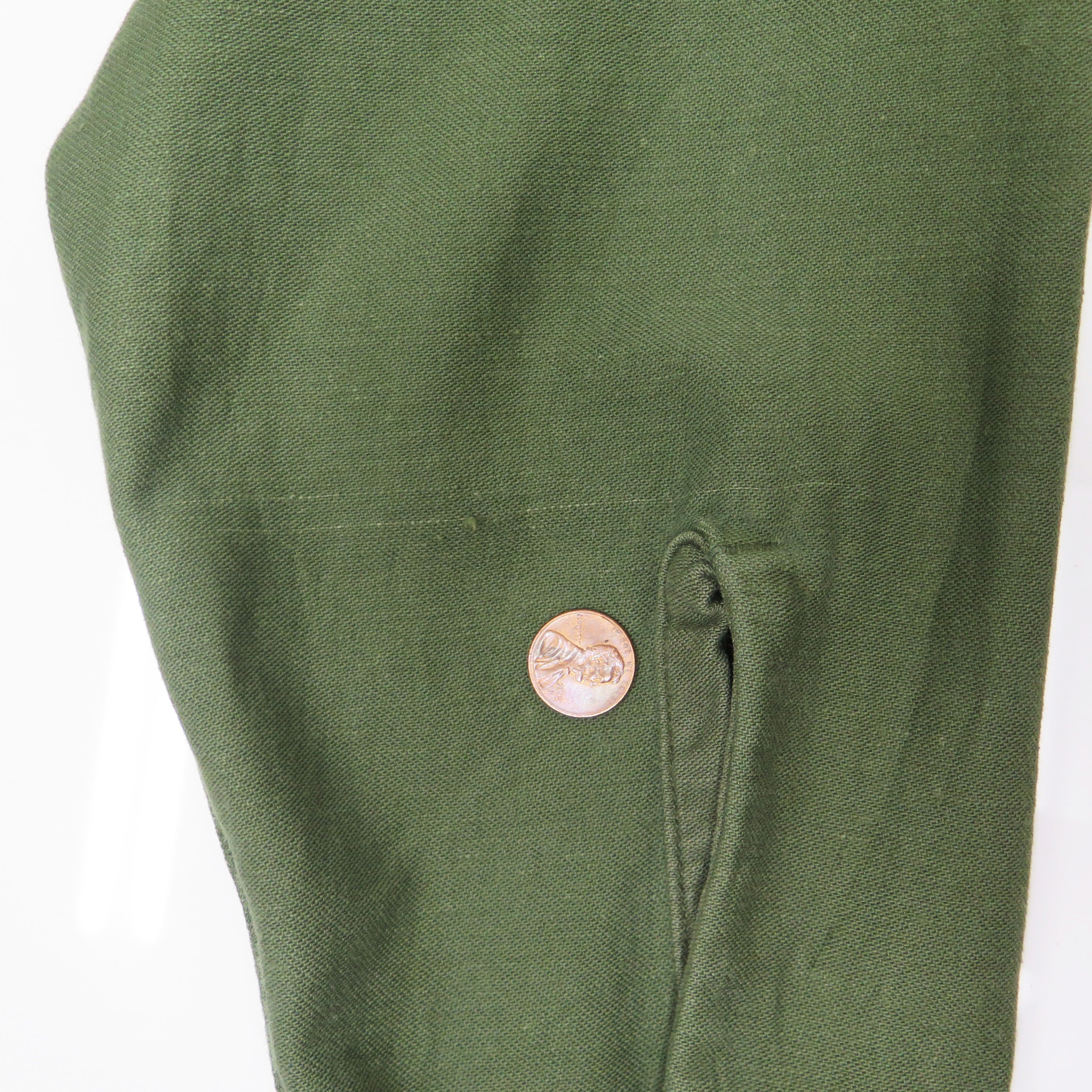 Vintage US Navy Utility Shirt P-64, Vietnam War Era 1970s, Seabees Stamped - Military Collectible & Historical Reenactment Gear
