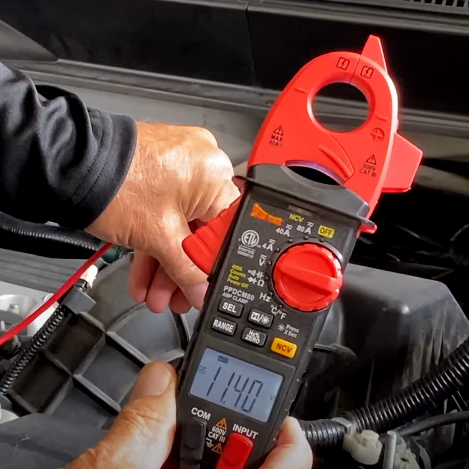 Digital Clamp Meter PPDCM80 - True RMS AC/DC Current Voltage Tester with Auto-Ranging & Backlit Display - Perfect for Electricians, HVAC Technicians & DIY Home Electrical Projects