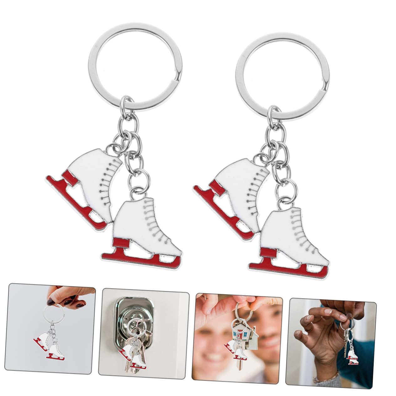 BESPORTBLE 3-Piece Skate Keychain Set - Mini Ice Skate Keyrings, Hanging Skates Ornaments & Charm Pendants for Bags - Perfect for Skaters, Winter Sports Fans & Gift Giving