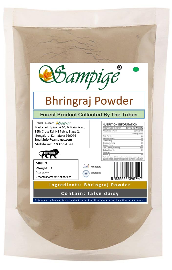 **Sampige Bhringraj Powder for Hair Growth | 200g Ayurvedic Hair Care Treatment for Strong, Healthy Hair | Reduces Hair Fall & Promotes Thickness | Ideal for Daily Hair Care Routine**