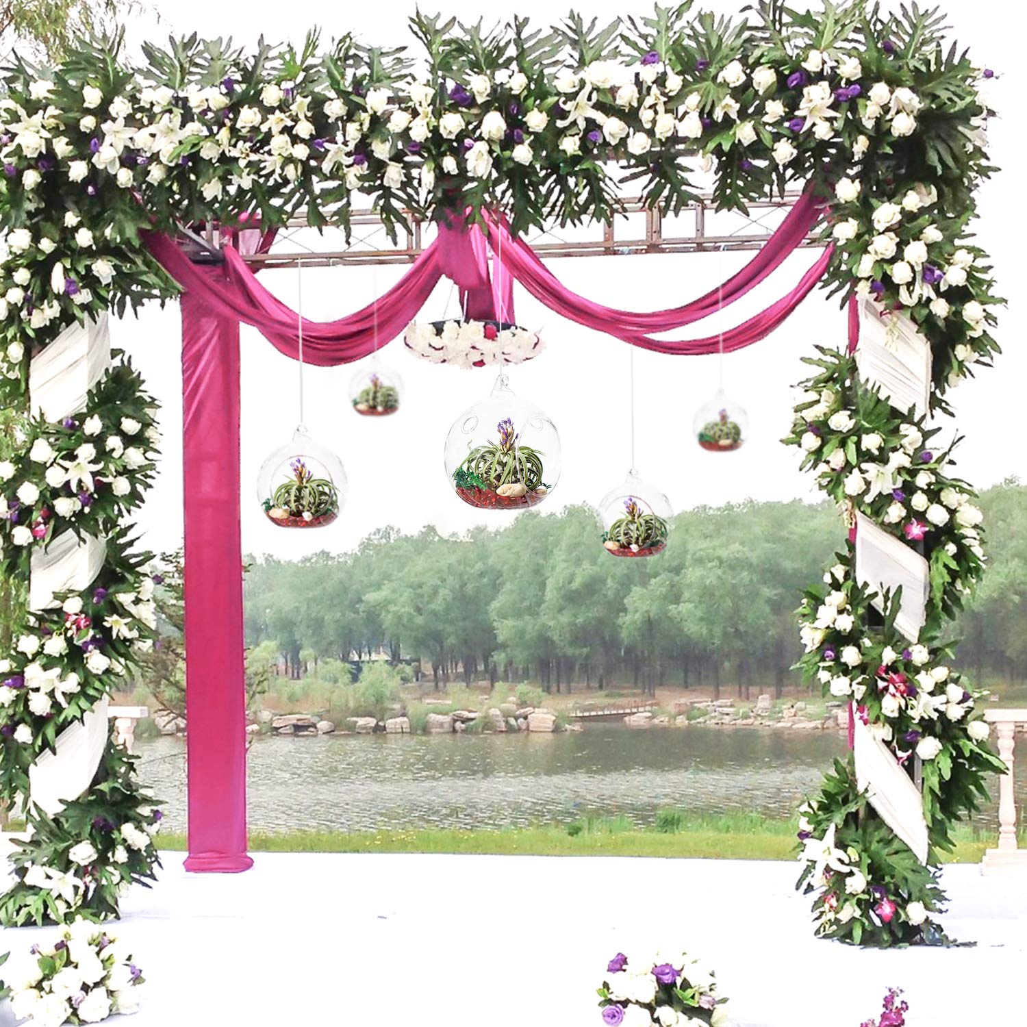80mm Clear Glass Hanging Candle Holders - 100 Pack with 2 Side Holes for Wedding Centerpieces, Party Decorations & Home Lighting - Perfect for Weddings, Parties, Restaurants and Outdoor Events
