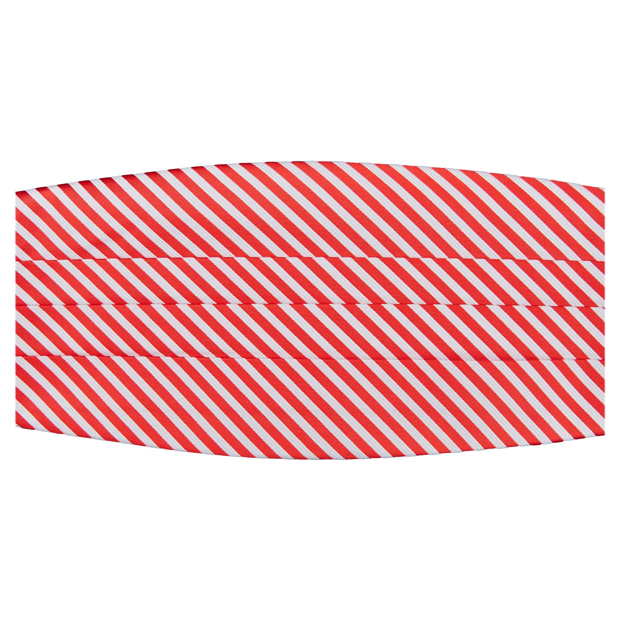 Jacob Alexander Boys' Candy Cane Red & White Striped Cummerbund - Formal Wear Accessory for Weddings, Christmas Parties & Holiday Events