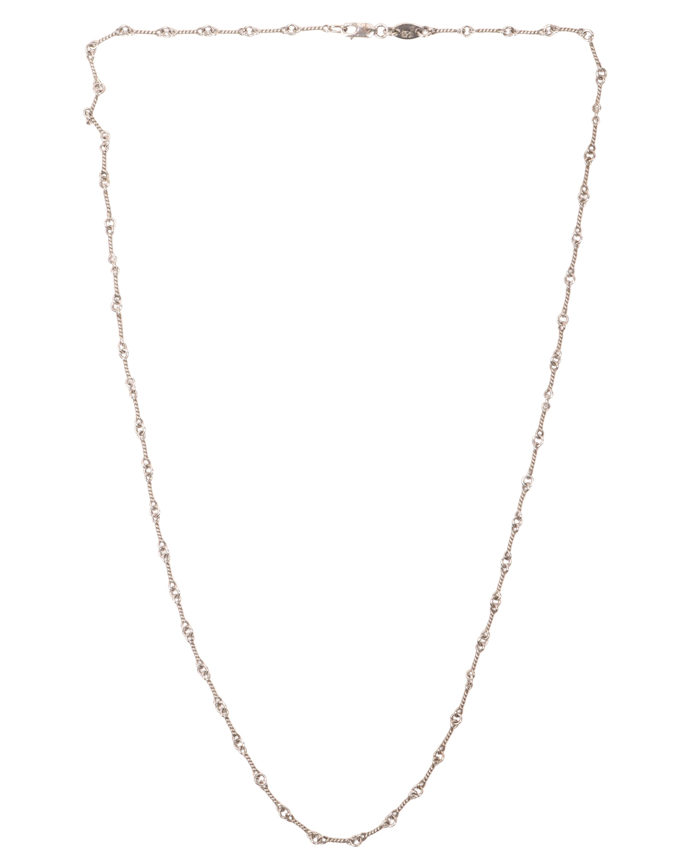 18K White Gold Twist Chain Necklace for Women - Elegant Layered Jewelry for Everyday Wear & Special Occasions