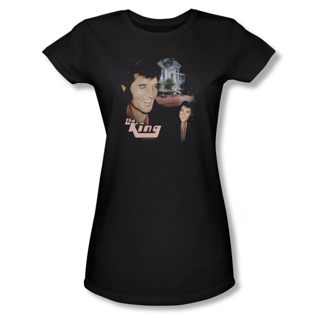 Elvis Presley Home Sweet Home Juniors Black T-Shirt - Vintage Rock Music Tee for Concerts & Casual Wear