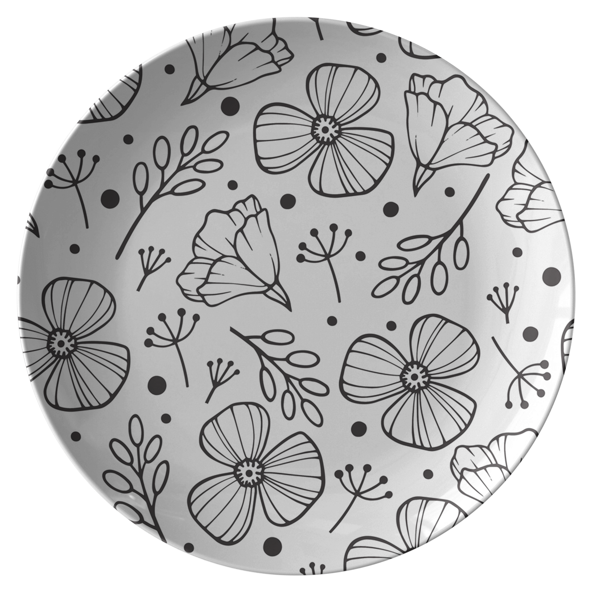 Elegant Floral Plastic Dinner Plates - Set of 6, BPA-Free Dishware for Parties, Weddings & Home Decor - Perfect for Indoor/Outdoor Dining & Special Occasions