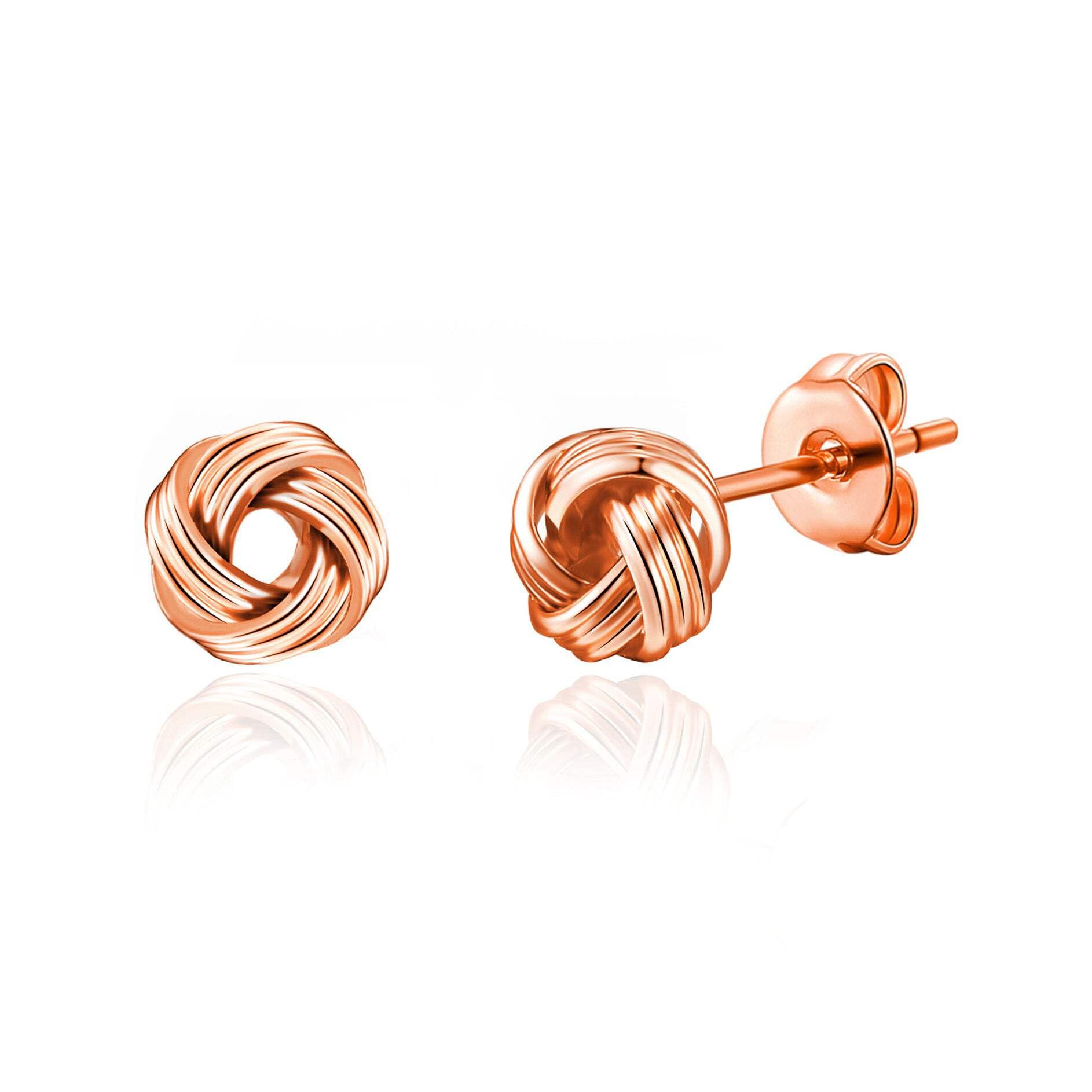 Philip Jones Rose Gold Plated Love Knot Earrings with Inspirational Quote Card - Perfect Gift for Valentine's Day, Anniversary & Romantic Occasions