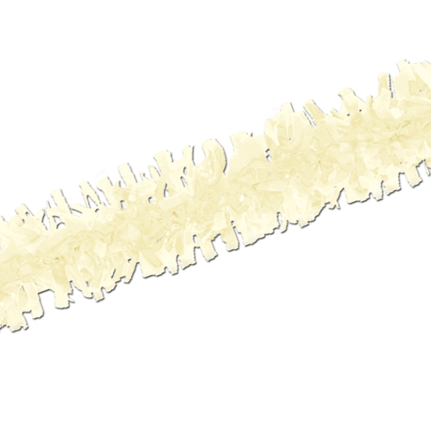 Beistle 24-Piece Ivory Tissue Paper Garland - Elegant Wall Decor for Birthday Parties, Baby Showers, Weddings & Special Events (25 Feet) - Perfect for Home Decorations, Photo Backdrops & Party Themes
