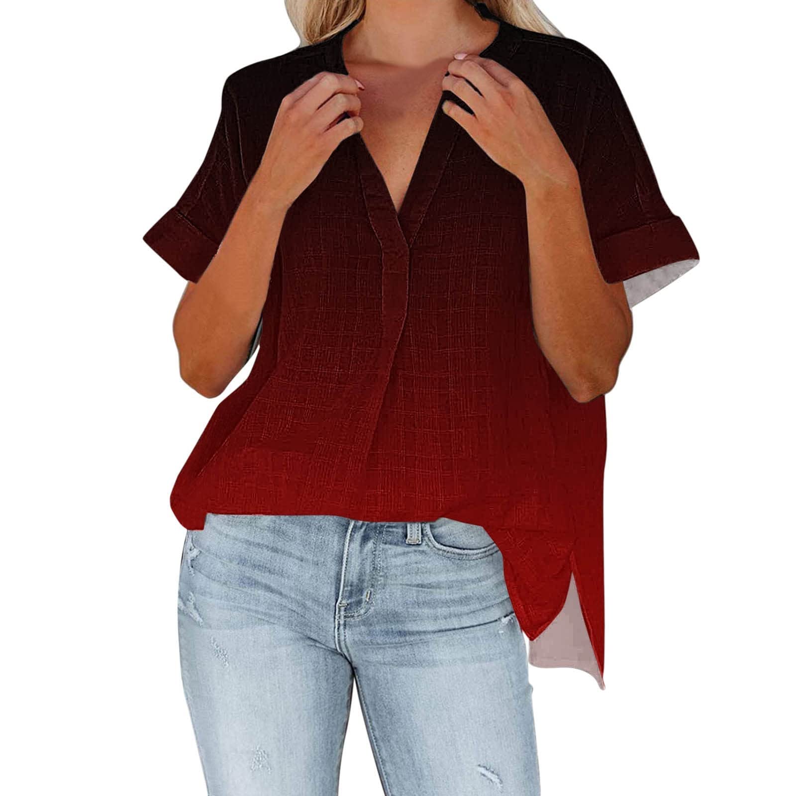 2023 Women's Summer Striped Crew Neck Short Sleeve Tops - Comfortable Blouses & Casual Shirts for Women - Perfect for Beach, Vacation & Office Wear