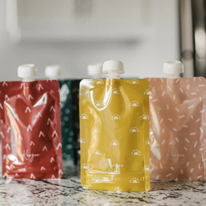 Reusable Baby Food Pouches with Cap - BPA Free, Leak Proof, 6 Pack for Homemade Puree, Snacks & On-the-Go Feeding | Ideal for Toddlers, Travel & Daycare