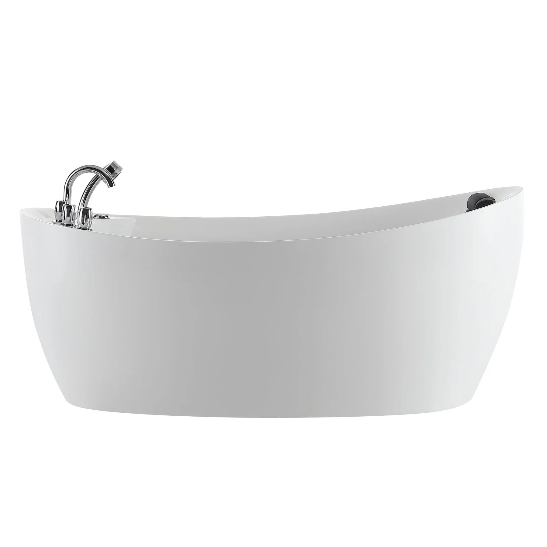 Empava 67-Inch Freestanding Jetted Bathtub - White Acrylic Soaking Tub with Massage Jets (Model 67AIS02) - Perfect for Luxury Bathrooms & Spa Relaxation at Home