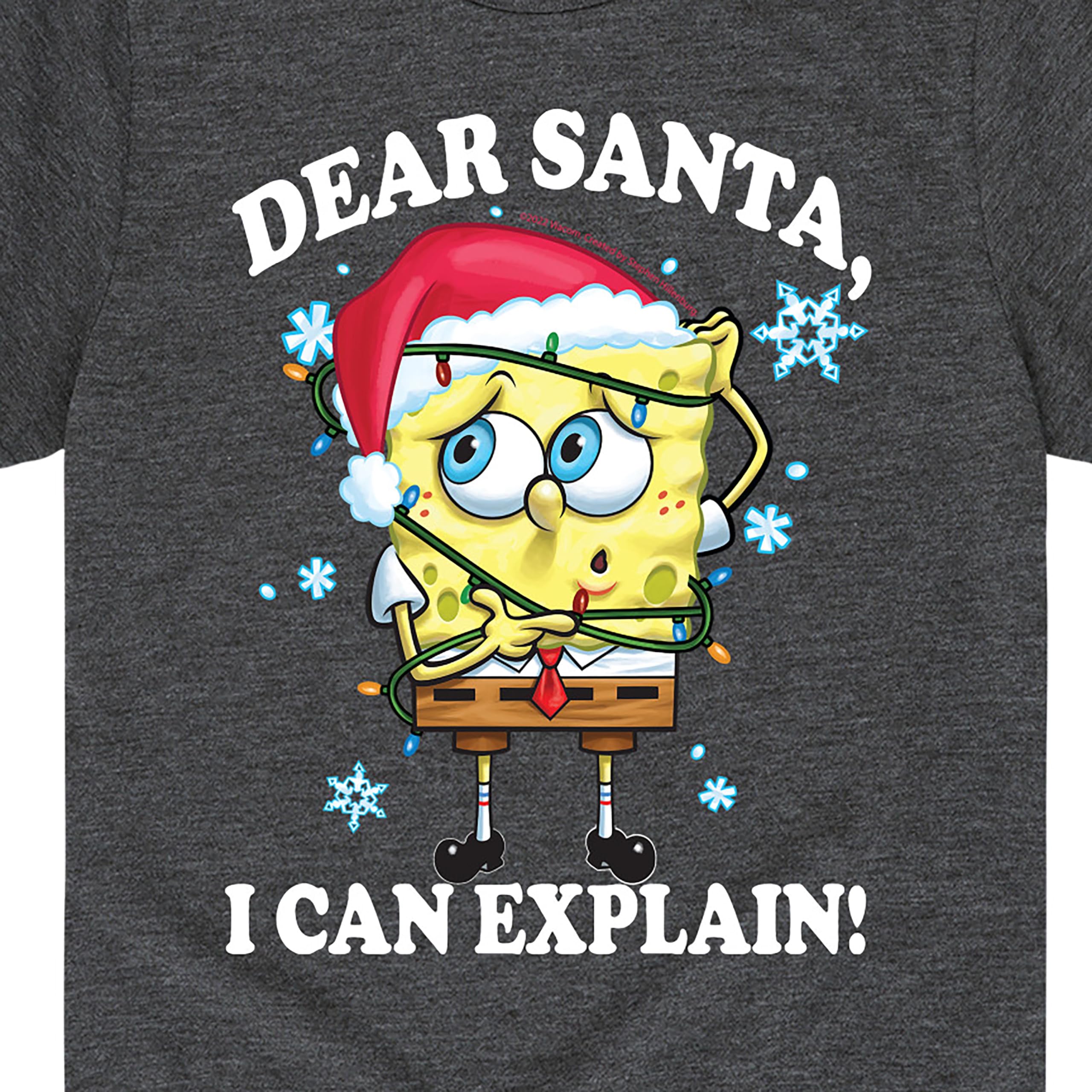 SpongeBob SquarePants Dear Santa Graphic T-Shirt for Toddlers & Kids - Soft Cotton Short Sleeve Tee - Fun Christmas Gift & Holiday Outfit