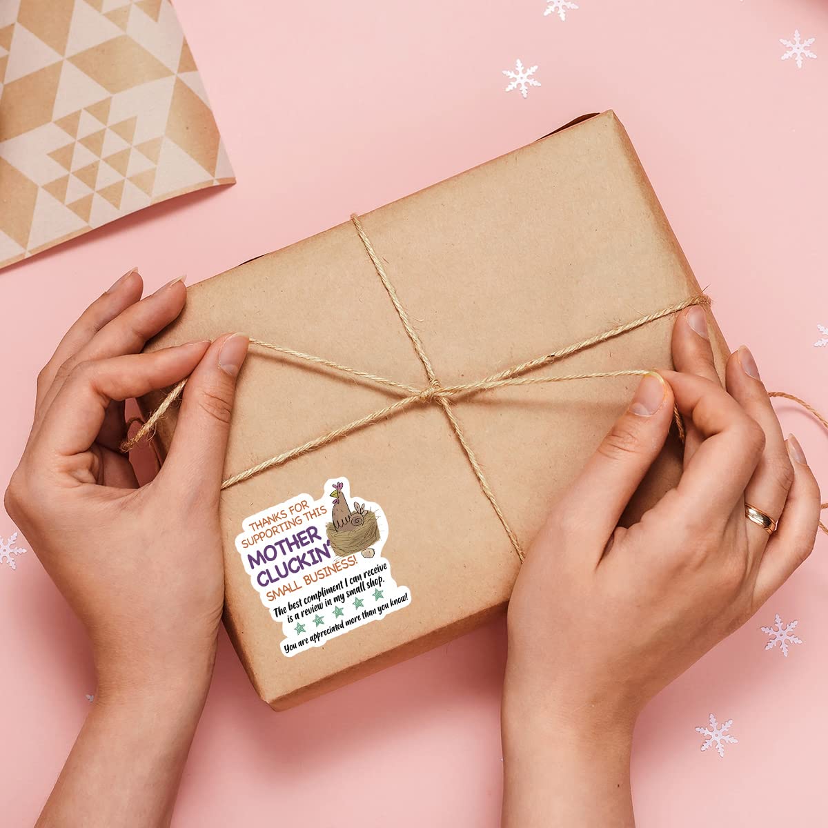 500 PCS Handmade Thank You Stickers for Small Business - Support Small Shops, Online Retailers & Handmade Goods - Perfect for Mail Envelopes, Packaging & Customer Appreciation