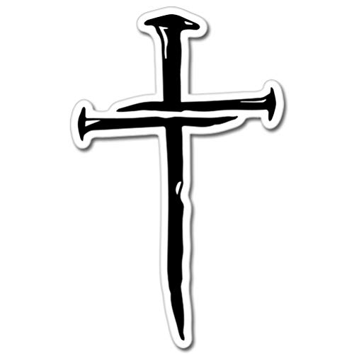 AK Wall Art Cross Nails Vinyl Sticker - Multiple Sizes Available - Perfect for Home Decor, DIY Projects & Gift Giving