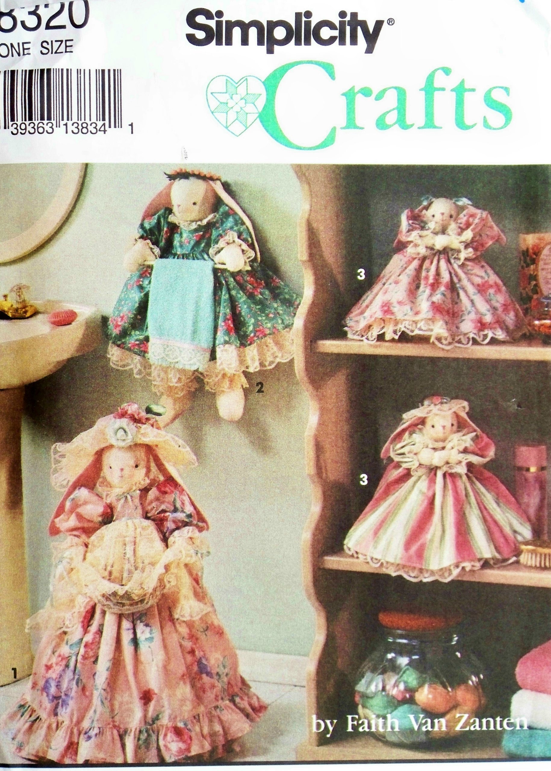 Faith Van Zanten Bathroom Bunnies Cross Stitch Pattern 8320 - Cute Bunny Decor for Bathroom, Easter & Spring Home Decor - DIY Embroidery Kit for Beginners & Advanced Stitchers