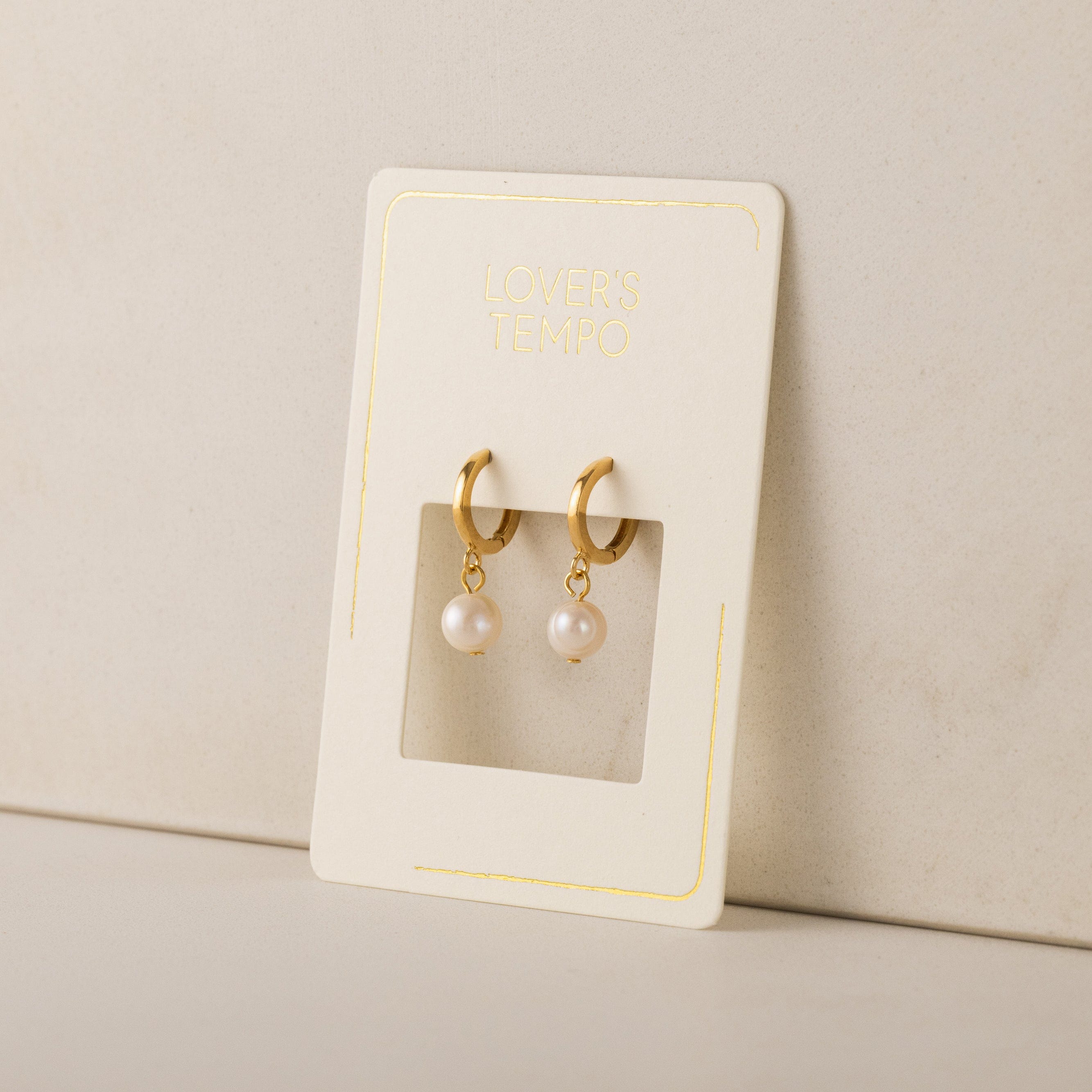 Amari Pearl Huggie Hoop Earrings - 14K Gold Plated Dainty Pearl Earrings for Women, Everyday Elegant Jewelry Gift for Her | Perfect for Date Night, Office Wear & Special Occasions