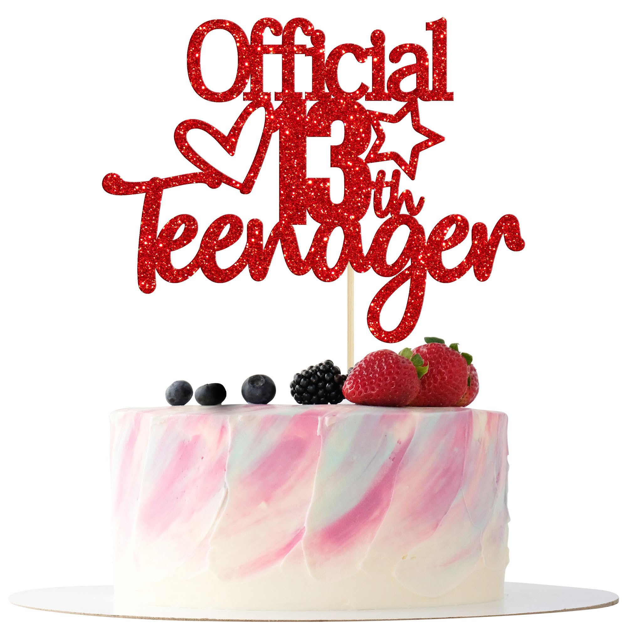 Gyufise 1 Pack Happy 13th Birthday Cake Topper - Cheers to 13 Years Party Decoration for Boys & Girls | Teen Birthday Party Supplies | Perfect for 13th Birthday Cakes, Teen Celebrations & Anniversary Parties (Red)