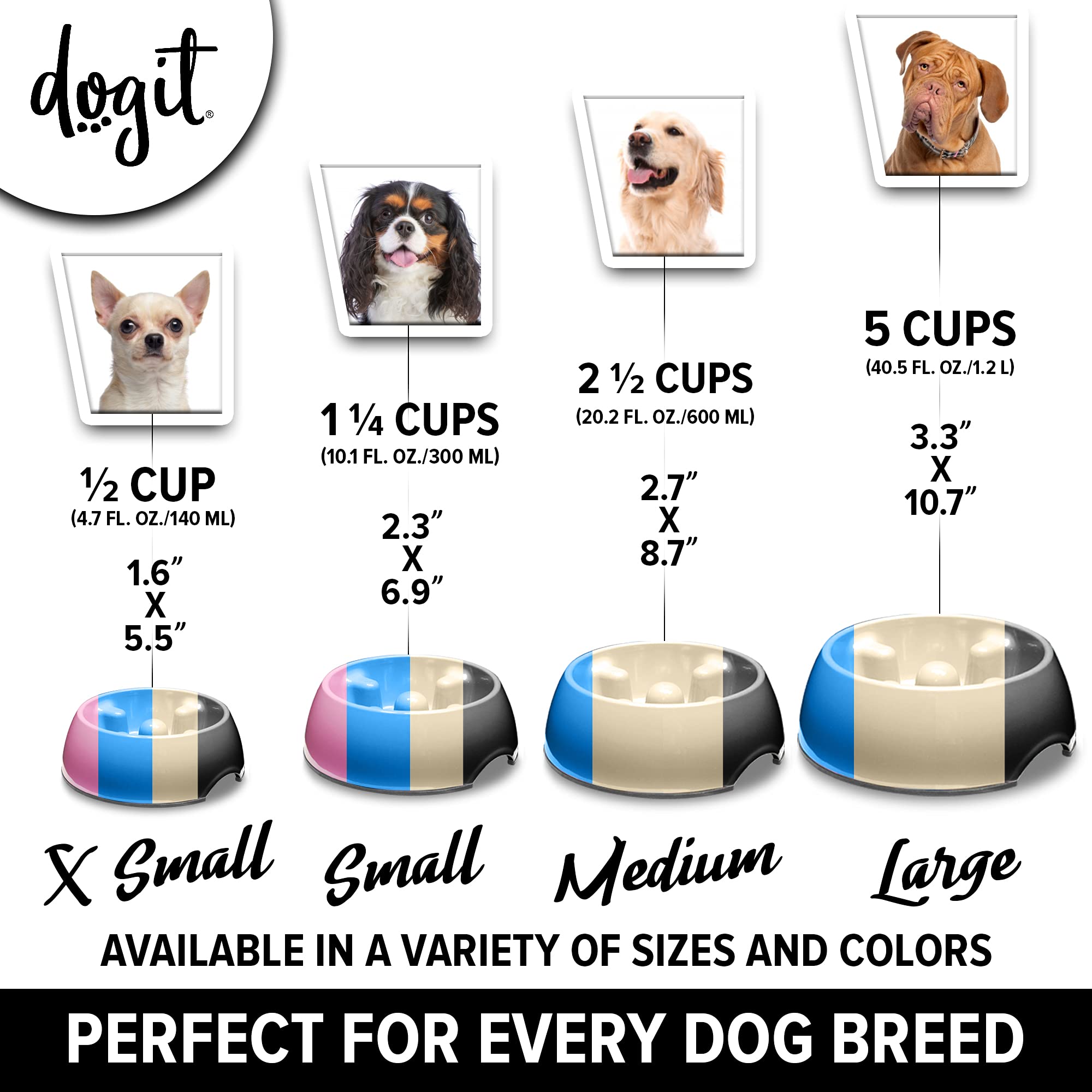Slow Feeder Dog Bowl for Small Dogs - Anti-Gulping Pet Dish for Wet & Dry Food - Pink Dog Bowl for Fast Eaters - Perfect for Mealtime & Portion Control