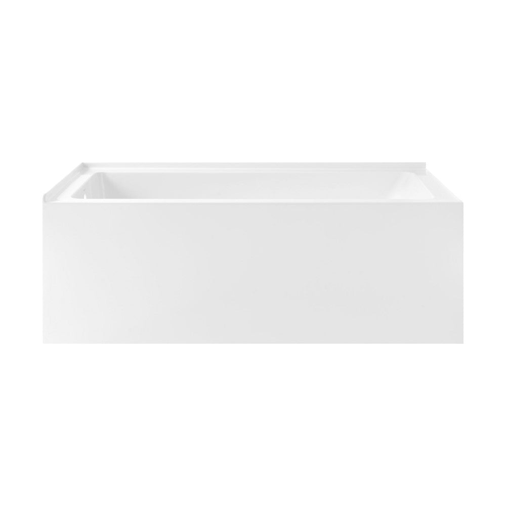 Voltaire 72 x 36 Inch Left Drain Soaking Alcove Corner Apron Bathtub - Glossy White Finish for Small Bathrooms & Space-Saving Luxury