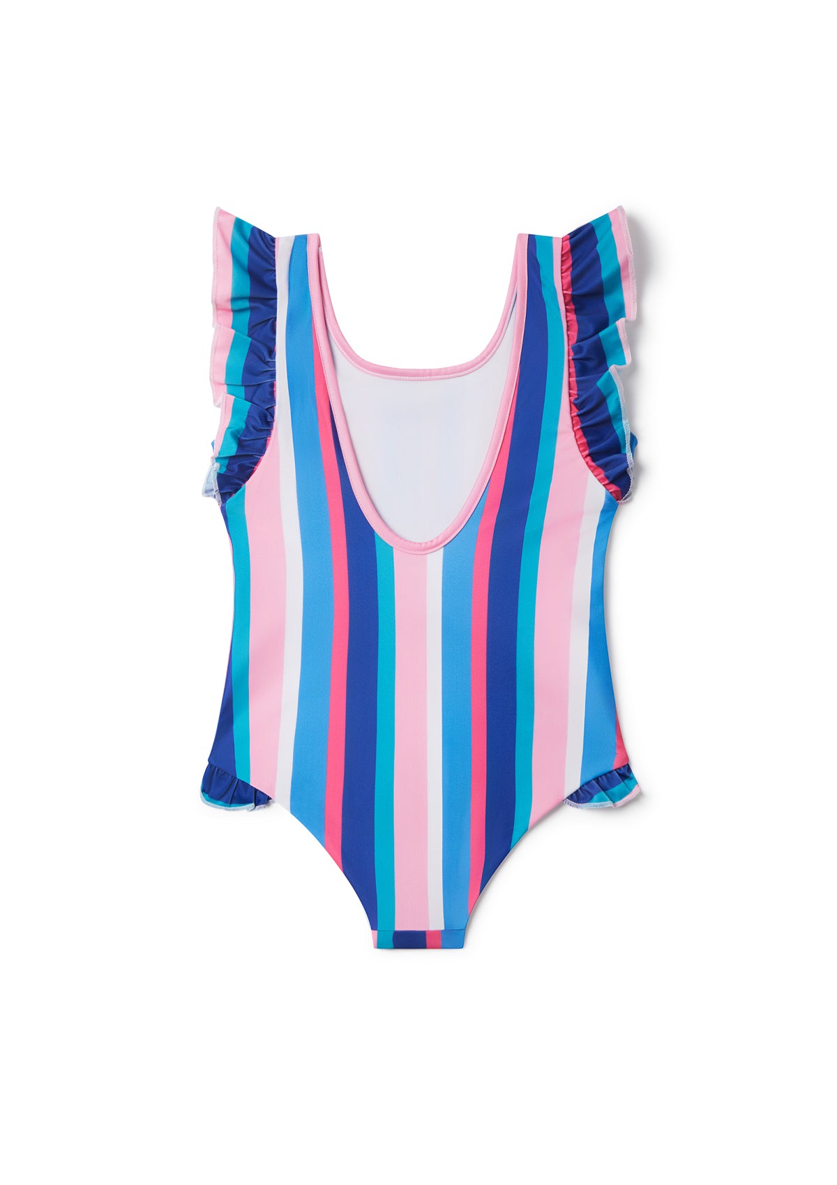 Sundown Stripe Ruffle Swimsuit for Women - Stylish Beachwear & Poolside Cover Up - Perfect for Summer Vacations, Beach Parties and Resort Getaways