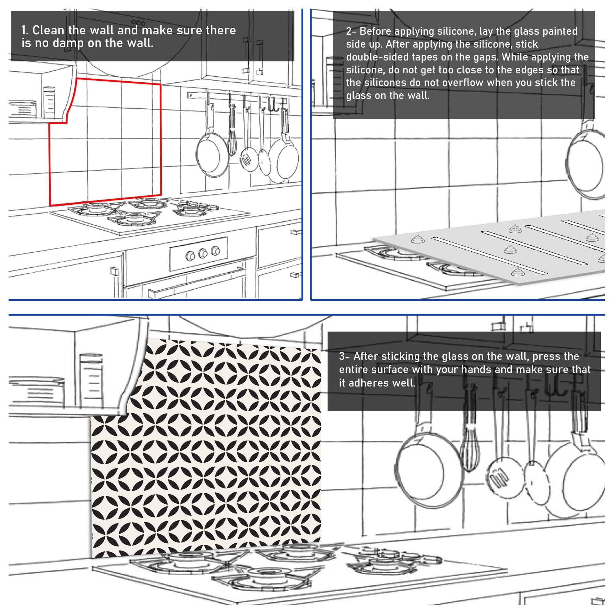 Tempered Glass Stove Backsplash - 30x18